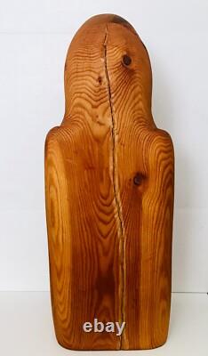 Carved Wood Eagle Sculpture Artisan Hand Crafted Folk Art Freestanding Bird 18