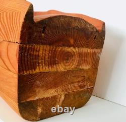 Carved Wood Eagle Sculpture Artisan Hand Crafted Folk Art Freestanding Bird 18