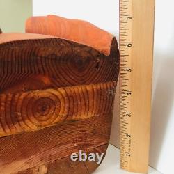 Carved Wood Eagle Sculpture Artisan Hand Crafted Folk Art Freestanding Bird 18