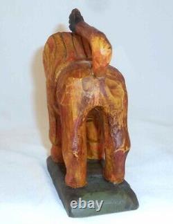 Carved Wood Polychrome Painted Schimmel-Style Folk Art Lion Dierwechter Sisters