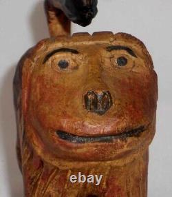 Carved Wood Polychrome Painted Schimmel-Style Folk Art Lion Dierwechter Sisters