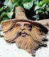 Carved Wooden Old Man Wizard Hat Folk Art Wood Whimsical Sculpture Signed