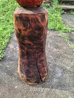 Chainsaw Carved Cardinal Statue Sculpture Red Bird Art Rustic Handmade Wood