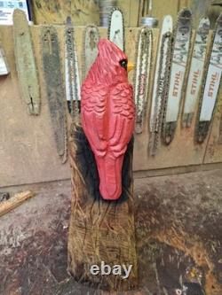 Chainsaw Carved Cardinal Wood Carving Sculpture Statue Art Home Decor Chainsaw Carved Cardinal Wood Carving Sculpture Statue Art Home Decor