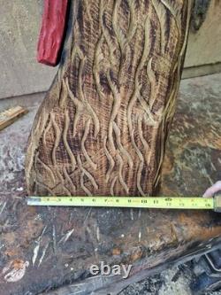 Chainsaw Carved Cardinal Wood Carving Sculpture Statue Art Home Decor