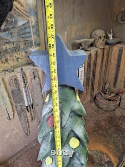 Chainsaw Carved Christmas Tree Wood Carving Seasonal Holiday Rustic Decor