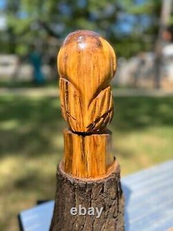 Chainsaw Carved OWL STATUE Black Walnut CARVING 18 Tall ONE OF A KIND