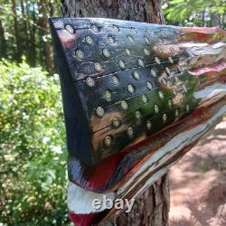 Chainsaw Carving American Flag Wood Flag Patriotic Rustic. 223 2nd Amendment