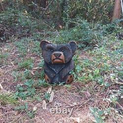 Chainsaw Carving Bear Wood Carving Art Fat Bear Cub Funny Cartoon Folk Art Pine