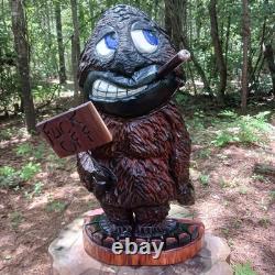 Chainsaw Carving Bigfoot Sasquatch 26 Tall Monster Yeti FK Off Sign Folk Art