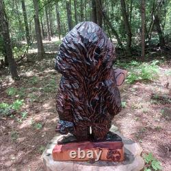 Chainsaw Carving Bigfoot Sasquatch 26 Tall Monster Yeti FK Off Sign Folk Art