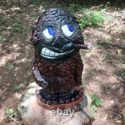 Chainsaw Carving Bigfoot Sasquatch 26 Tall Monster Yeti FK Off Sign Folk Art