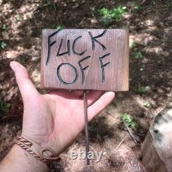 Chainsaw Carving Bigfoot Sasquatch 26 Tall Monster Yeti FK Off Sign Folk Art