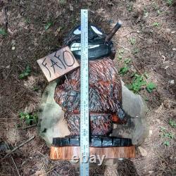 Chainsaw Carving Bigfoot Sasquatch 26 Tall Monster Yeti FK Off Sign Folk Art