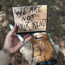 Chainsaw Carving Gossamer Monster We Are Not Your Kind Sign Smoking 19 Tall