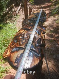 Chainsaw Carving Punisher Skull 42x10 Large Wall Hanger Skulls Demon Dark Art