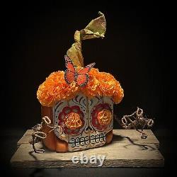 Chainsaw Carving Wood Art Sugar Skull Fall Day Of The Dead