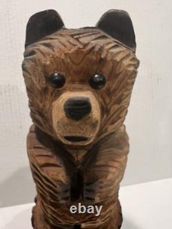 Chainsaw Folk Art Bear Wooden Carving Postmaster Convention New Mexico 1999 Rare