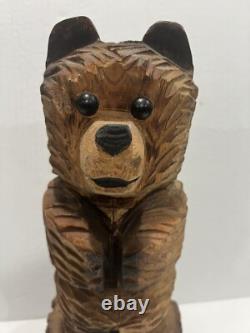Chainsaw Folk Art Bear Wooden Carving Postmaster Convention New Mexico 1999 Rare