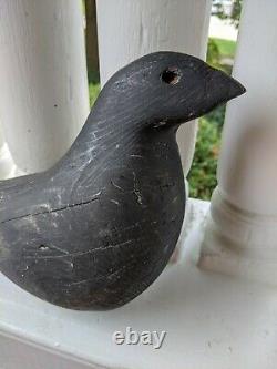Charles Perdew or Pratt Co Wooden Crow Decoy Early Antique Folk Art Carved