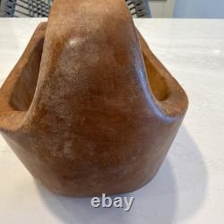 Charlie Mickey Nuu-chah-nulth Signed Carved Cedar Eagle Bowl Native Art Rare
