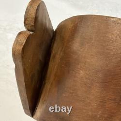 Charlie Mickey Nuu-chah-nulth Signed Carved Cedar Eagle Bowl Native Art Rare