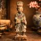 Chinese Ancestral Figure Antique Carved Wood Spirit Statue Qing Dynasty Folk Art