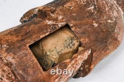 Chinese Ancestral Figure Antique Carved Wood Spirit Statue Qing Dynasty Folk Art