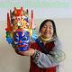 Chinese Folk Art Wood Hand Carved Painted Nuo Mask Walldecor Dixi(local Drama)