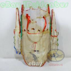 Chinese Folk Art Wood Hand Carved Painted NUO MASK Walldecor Dixi(local drama)