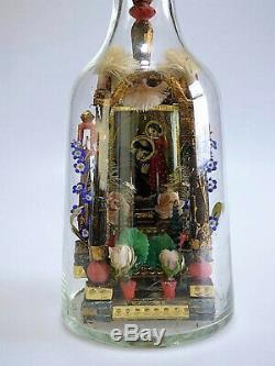 Circa 200 year old Folk Art Religious Shrine or Altar in a Bottle Whimsey Whimsy