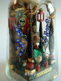 Circa 200 year old Folk Art Religious Shrine or Altar in a Bottle Whimsey Whimsy