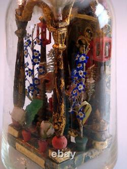 Circa 200 year old Folk Art Religious Shrine or Altar in a Bottle Whimsey Whimsy