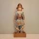 Continental Polychromed Carved Wooden Figure Man Jumping Rope Vintage 20.5 Tall