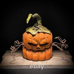 Cute Halloween Art Pumpkin Wood Carving Chainsaw Carving Wood Art Shrum