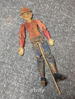 Dancing Doll Carved jointedWood Folk Art Articulated Figure