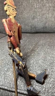 Dancing Doll Carved jointedWood Folk Art Articulated Figure