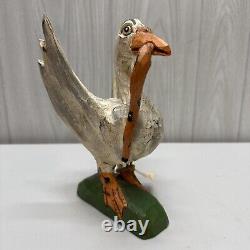 Daniel And Donna Strawser Folk Art Carved Duck withSnake 9 Tall 1997 READ