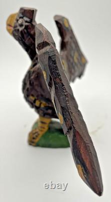 Daniel And Donna Strawser Hand Carved Spread Wing Eagle Folk Art