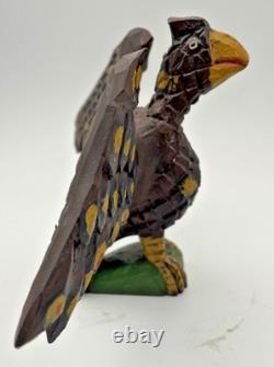 Daniel And Donna Strawser Hand Carved Spread Wing Eagle Folk Art