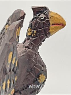 Daniel And Donna Strawser Hand Carved Spread Wing Eagle Folk Art