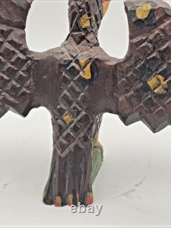 Daniel And Donna Strawser Hand Carved Spread Wing Eagle Folk Art