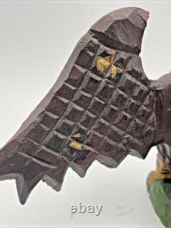 Daniel And Donna Strawser Hand Carved Spread Wing Eagle Folk Art