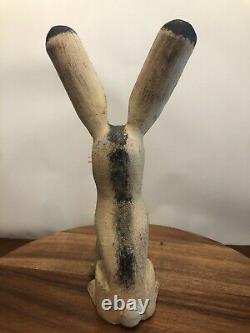 David Alvarez Jack Rabbit Wood Carved Folk Sculpture Figurine Signed 11 Tall