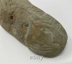 David George Marshall folk art stone carving of a recumbent cat