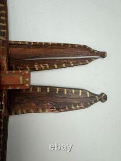 Dee Marcellus Cole Sign Folk Art Wooden Cross 21 Hand Carved Painted Sculpture