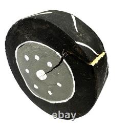 Delbert Buck Navajo Folk Art Wood Carving-Woman and John Deere Tractor-Signed