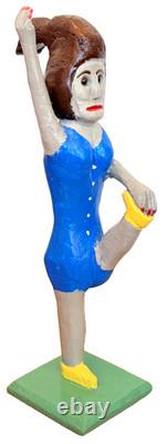 Denzil Goodpaster Carved Wood Kentucky Folk Art Sculpture Statue Figure Vtg Mcm