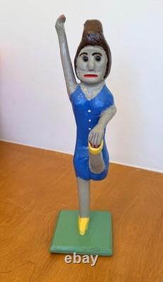 Denzil Goodpaster Carved Wood Kentucky Folk Art Sculpture Statue Figure Vtg Mcm