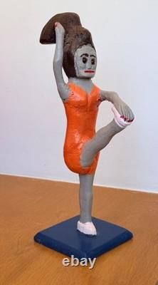 Denzil Goodpaster Carved Wood Kentucky Folk Art Sculpture Statue Figure Vtg Mcm